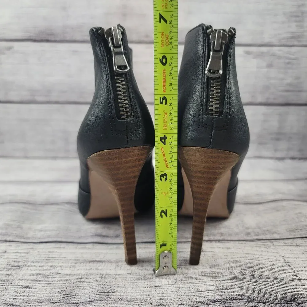Madewell | Jules High Heel Leather Booties E5368 Black Size 5.5